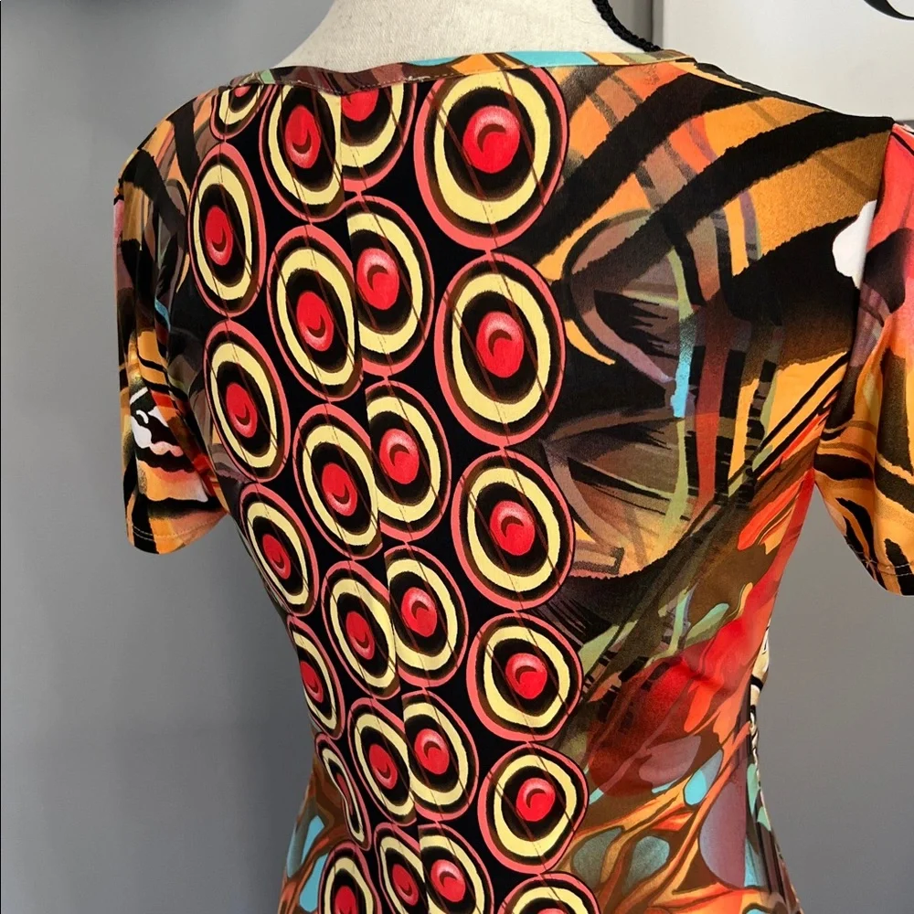 Frank Lyman Design Faux Wrap Butterfly Print  Dress - Picture 5 of 8